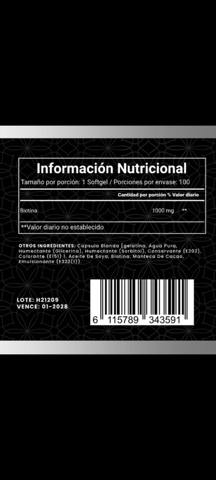 Miniatura 2 de Biotina 1000mg X 100 Soft